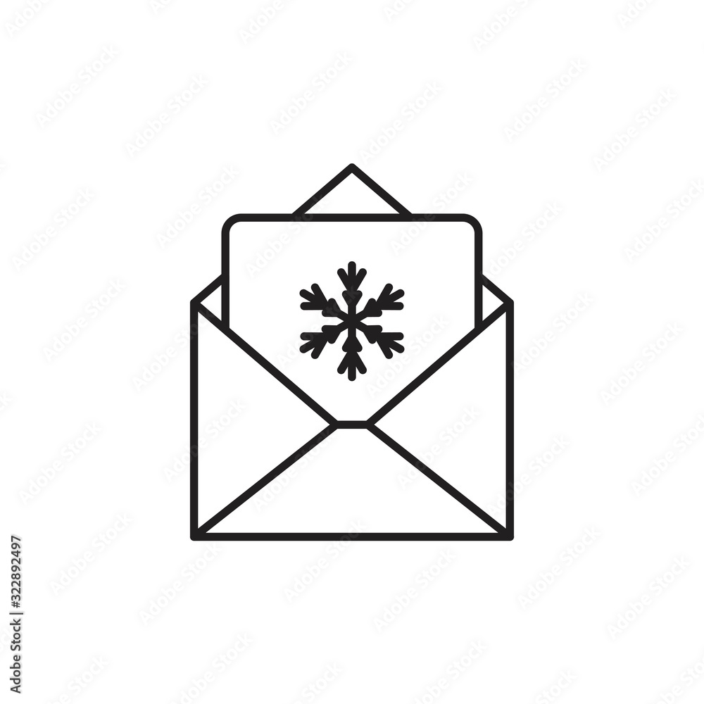 Christmas envelope with paper card icon template black color editable. Christmas envelope with paper card icon symbol Flat vector illustration for graphic and web design. Christmas envelope with paper card icon template black color editable. Christmas envelope with paper card icon symbol Flat vector illustration for graphic and web design.
