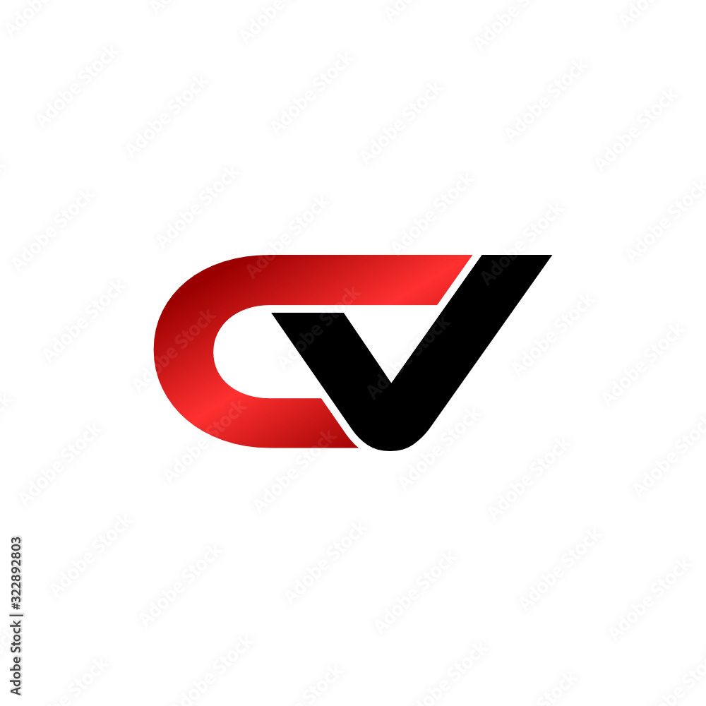 Letter CV simple logo design vector Letter CV simple logo design vector