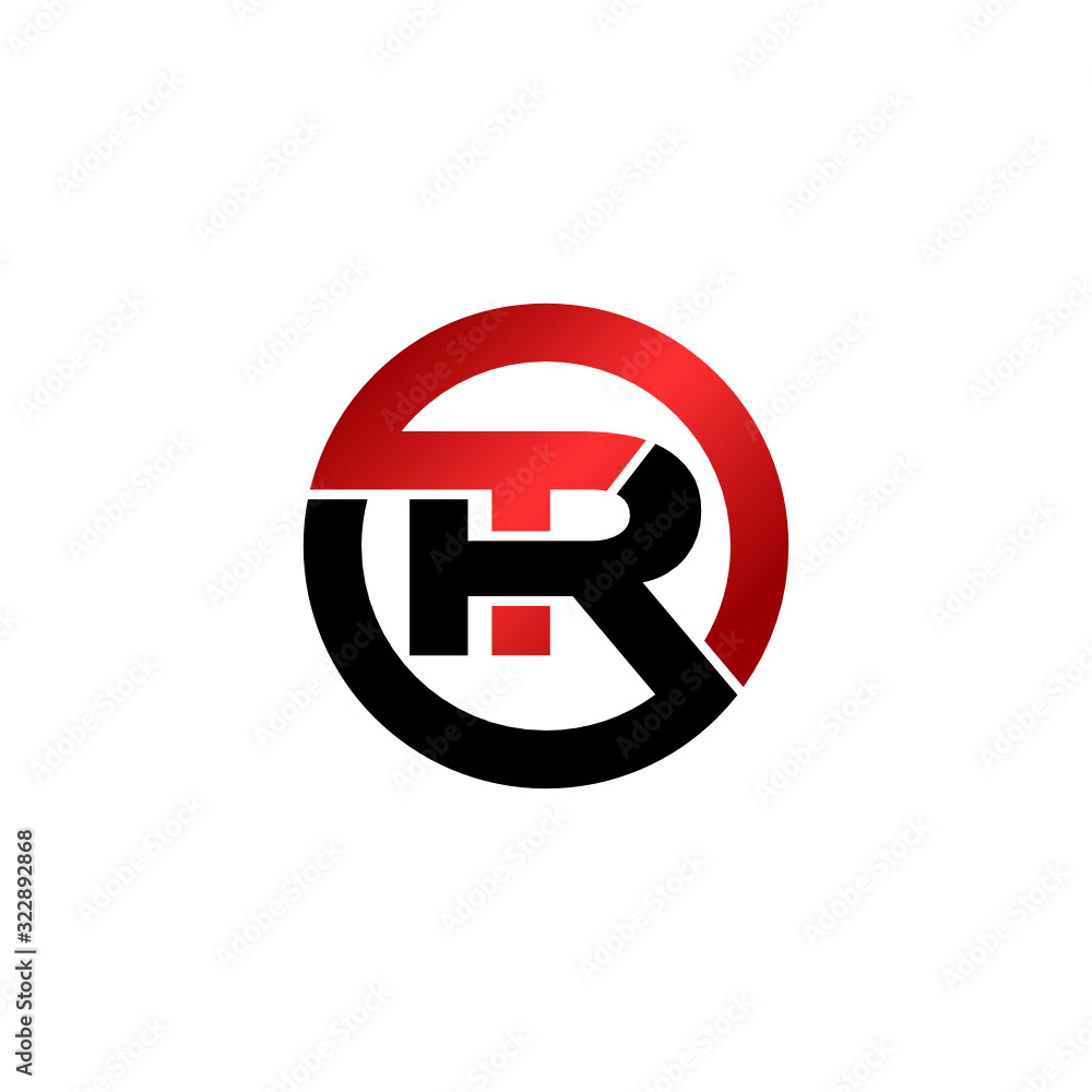 Letter TR circle simple logo design vector Letter TR circle simple logo design vector