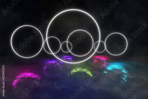 Futuristic  Round Portals w...
