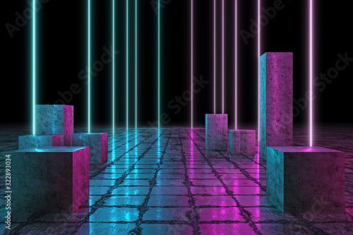 Neon 3D Glow Lights with Gr...