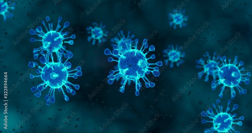 Coronavirus cells. Animation group of viruses that cause respiratory infections. 3D rendering, 3D illustration Coronavirus cells. Animation group of viruses that cause respiratory infections. 3D rendering, 3D illustration