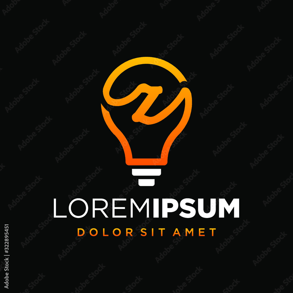 Initial Letter Z with Lamp or Idea Logo Design Concept Initial Letter Z with Lamp or Idea Logo Design Concept