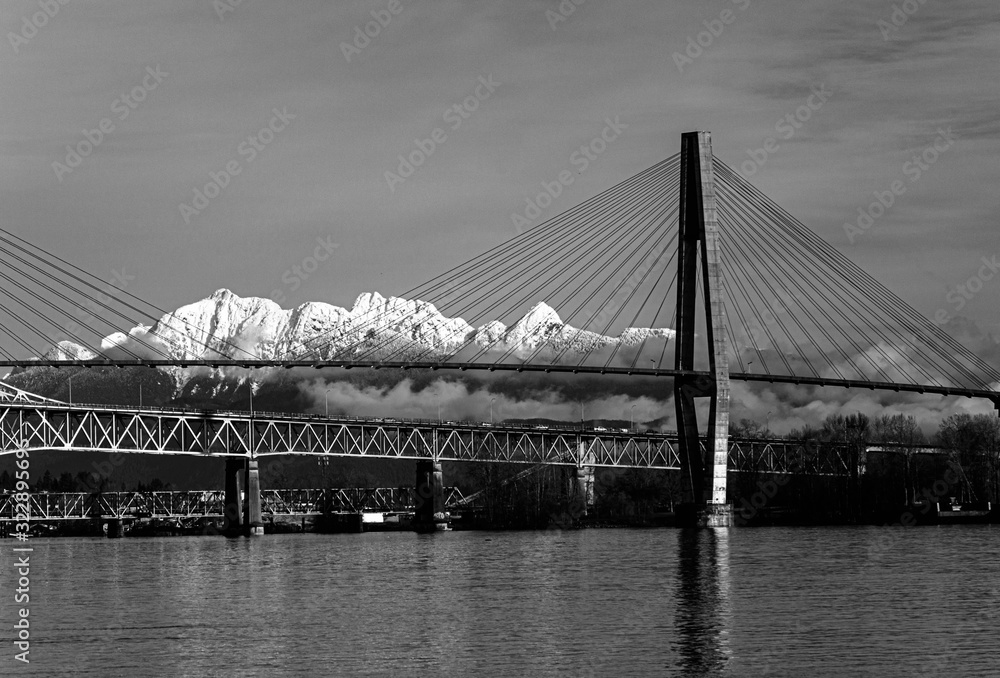 New Westminster View in Black and White.
