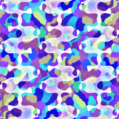 Distressed glitch abstract artistic texture background. Melting irregular imperfect shape seamless pattern. Funky colorful distorted all over print. Wonky trendy modern fashion swatch.