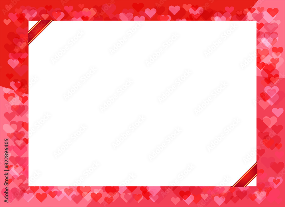 背景：ボード-ハート-リボン-フレーム-バレンタイン-母の日-プレゼント-赤-レッド
