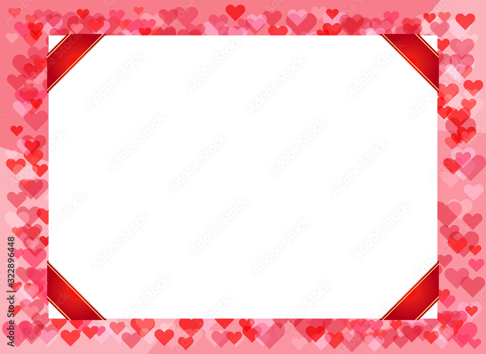 背景：ボード-ハート-リボン-フレーム-バレンタイン-母の日-プレゼント-赤-レッド