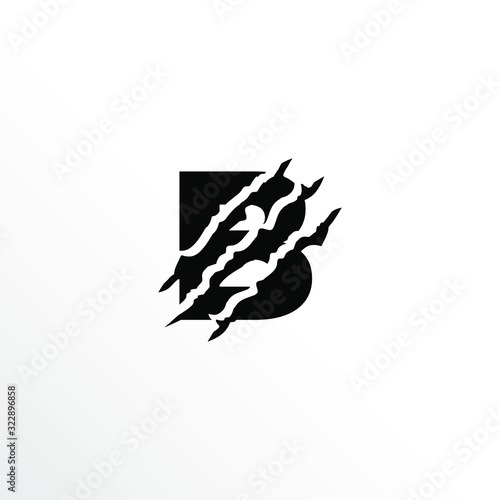 Initial Letter B with Claw Scratch Logo Design