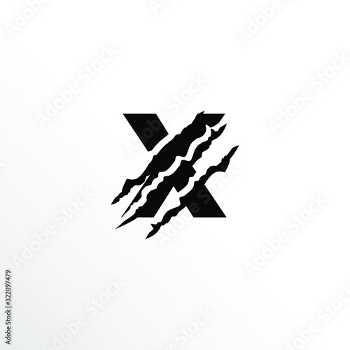 Initial Letter X with Claw Scratch Logo Design