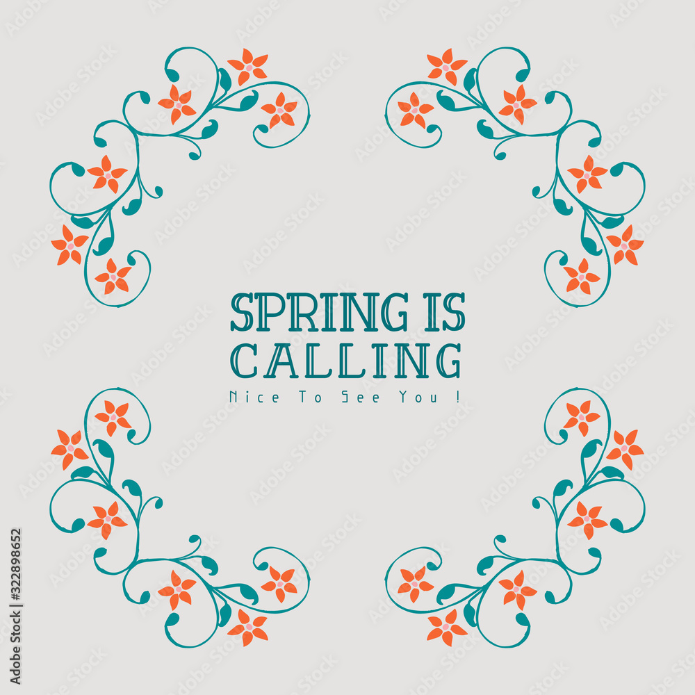 Seamless pattern of leaf and floral frame, for spring calling poster design. Vector Seamless pattern of leaf and floral frame, for spring calling poster design. Vector