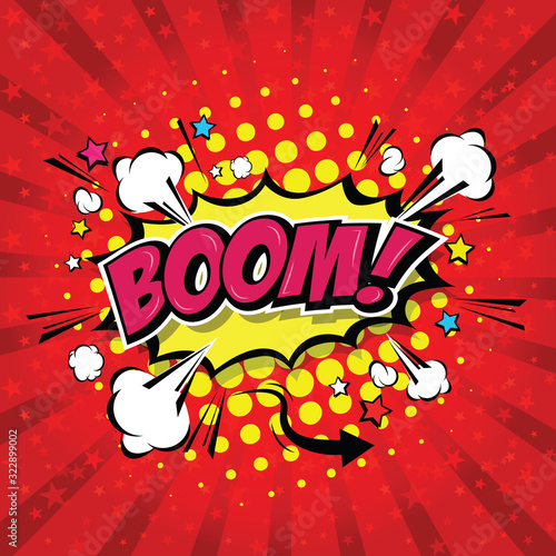 Boom! Comic Speech Bubble, Cartoon. art and illustration vector file.
