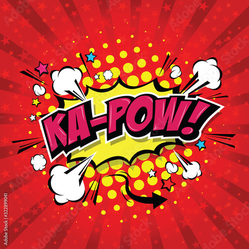 Ka-Pow! Comic Speech Bubble, Cartoon. art and illustration vector file.