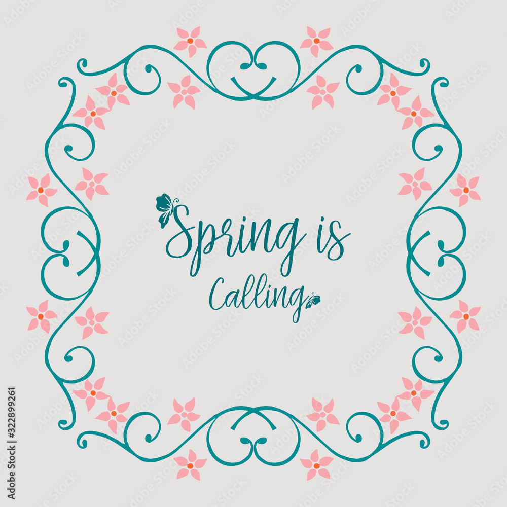 Leaf and floral cute frame, for spring calling greeting card design. Vector Leaf and floral cute frame, for spring calling greeting card design. Vector