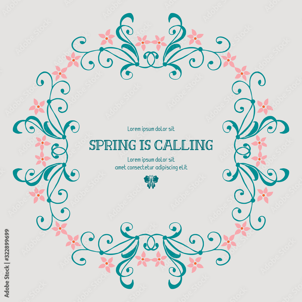 Romantic shape of leaf and floral frame, for spring calling greeting card design. Vector Romantic shape of leaf and floral frame, for spring calling greeting card design. Vector