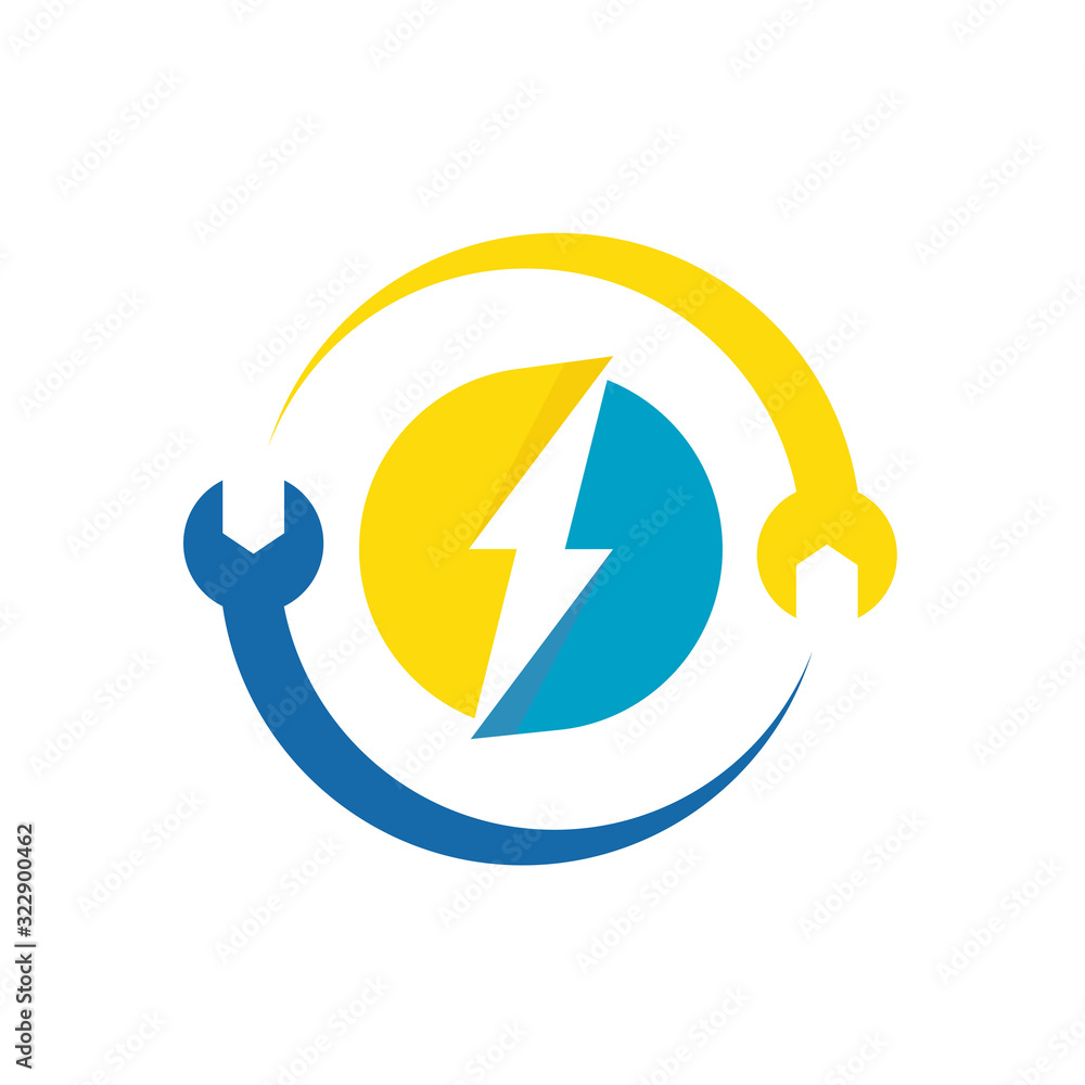 Electric Logo With Wrench Symbol Electric Logo With Wrench Symbol