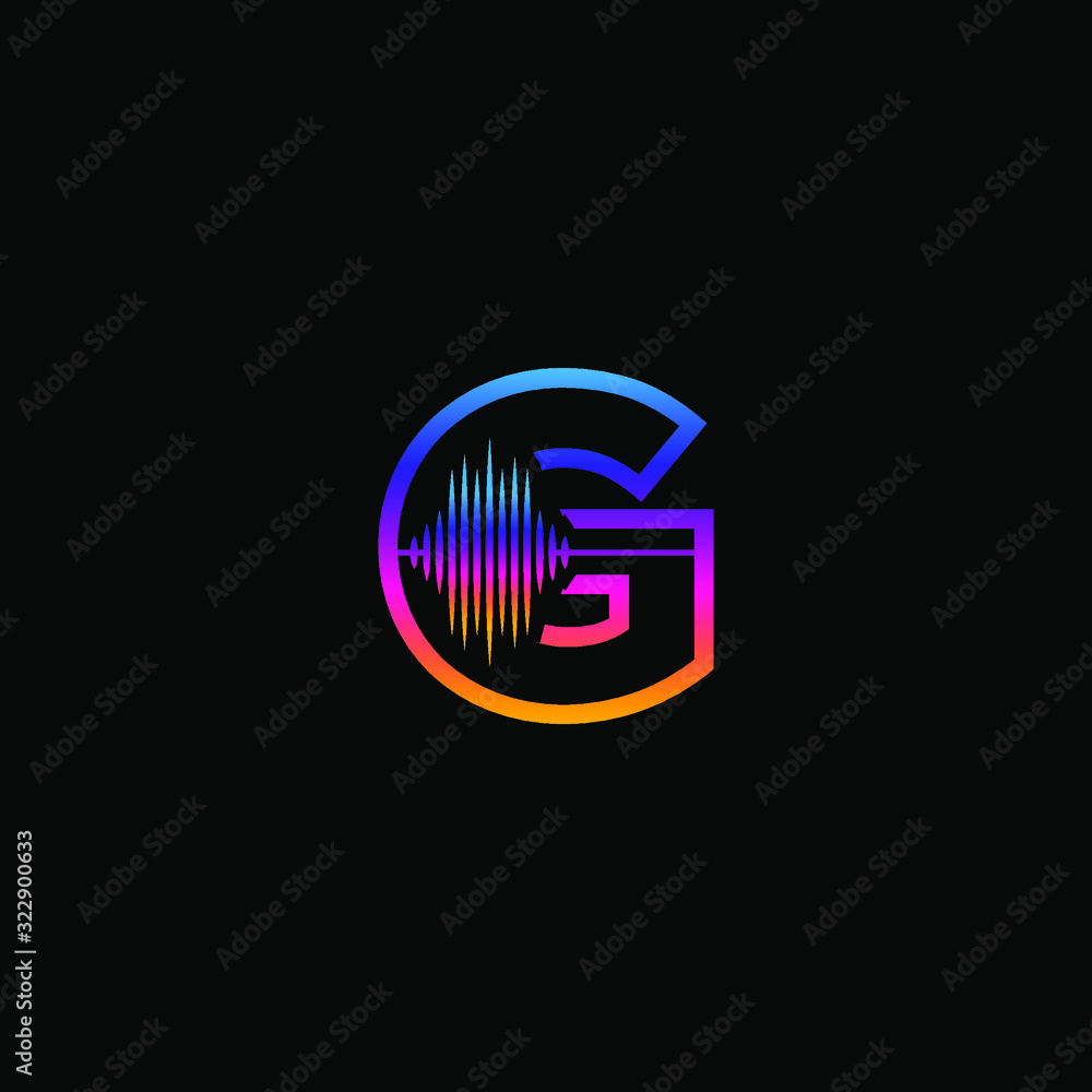 Initial Letter G Sound Weaves Logo Design Concept Initial Letter G Sound Weaves Logo Design Concept
