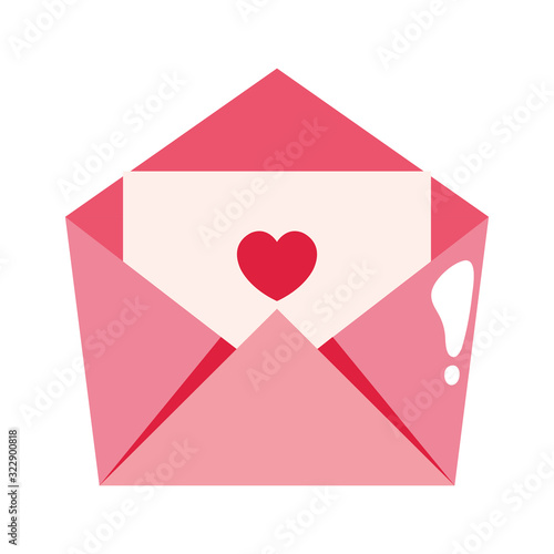 envelope mail with heart isolated icon vector illustration design
