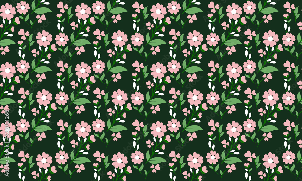 Spring floral pattern background, with simple leaf and floral decor. Spring floral pattern background, with simple leaf and floral decor.