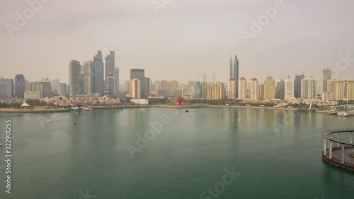 Wallpaper Mural day time qingdao city famous downtown olympic bay lighthouse aerial timelapse panorama 4k china Torontodigital.ca