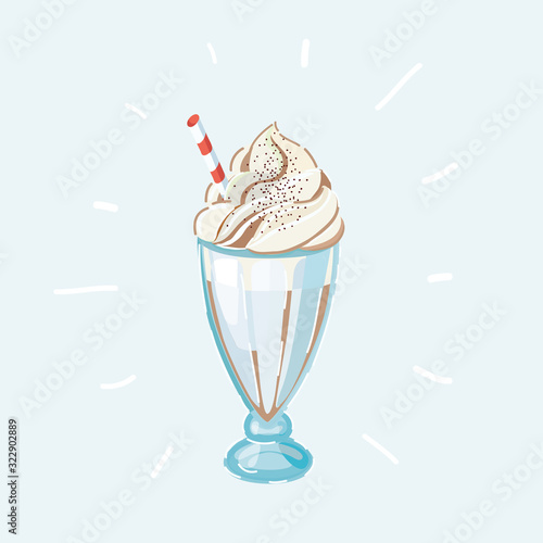 Cartoon vector illustration of Cup of eggnog on white