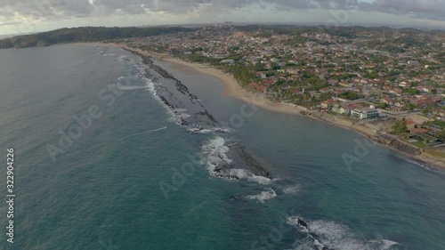 Aerial shot of Enseada dos Corais beach camre out revealing the coral reef photo