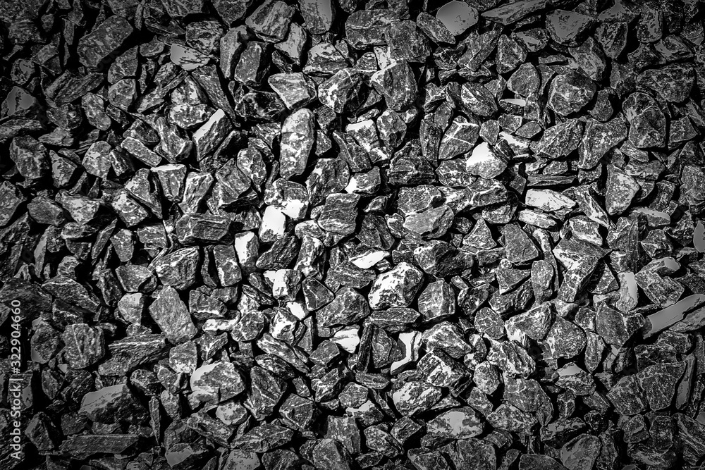 Fototapeta premium Gravel gray small rock and stone texture background.