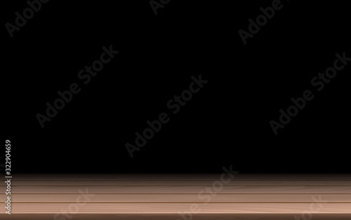 wooden table in the dark room