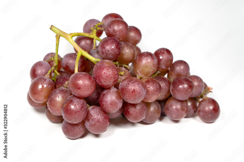 Fototapeta premium Purple grapes on white background..