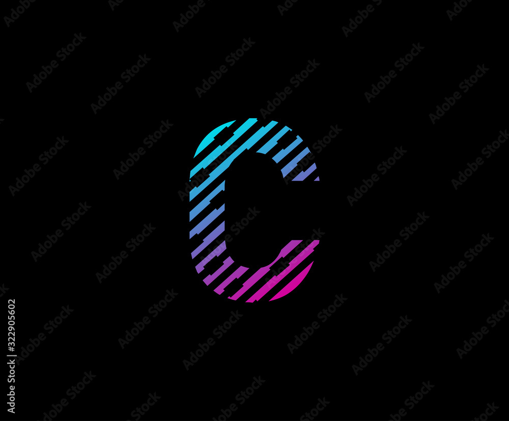 Abstract Techno Line C Letter Icon Design Abstract Techno Line C Letter Icon Design