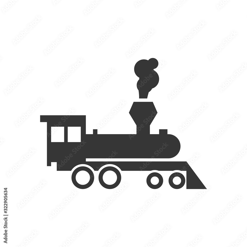 Locomotive steam train icon design template vector isolated Locomotive steam train icon design template vector isolated
