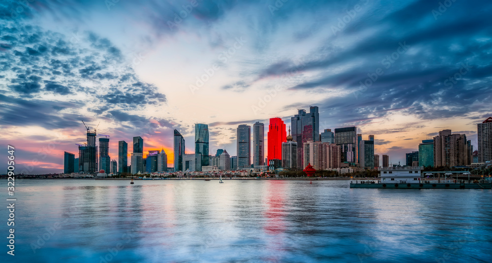 Fototapeta premium Piękne wybrzeże Qingdao i krajobraz architektoniczny.