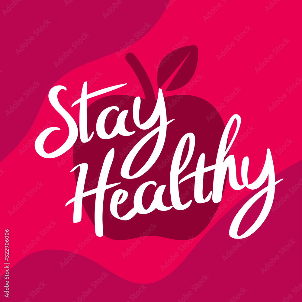 Typography stay healty with wellness background template. World health day concept