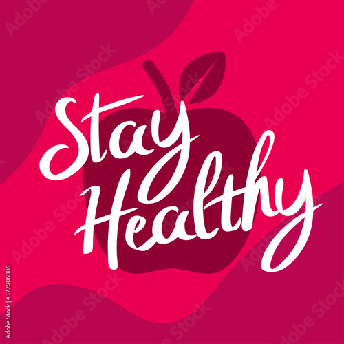 Typography stay healty with wellness background template. World health day concept