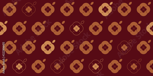 Simple seamless pattern, persimmon in golden and red tones