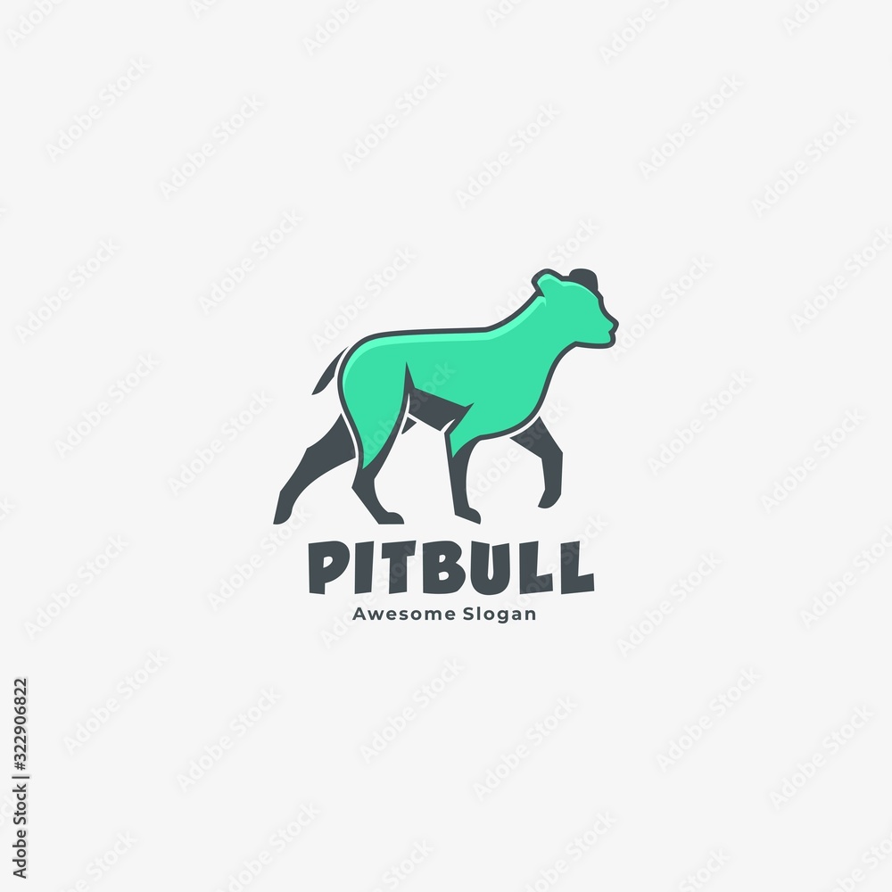 Vector Logo Illustration American Pit bull Mascot Cartoon Style Vector Logo Illustration American Pit bull Mascot Cartoon Style