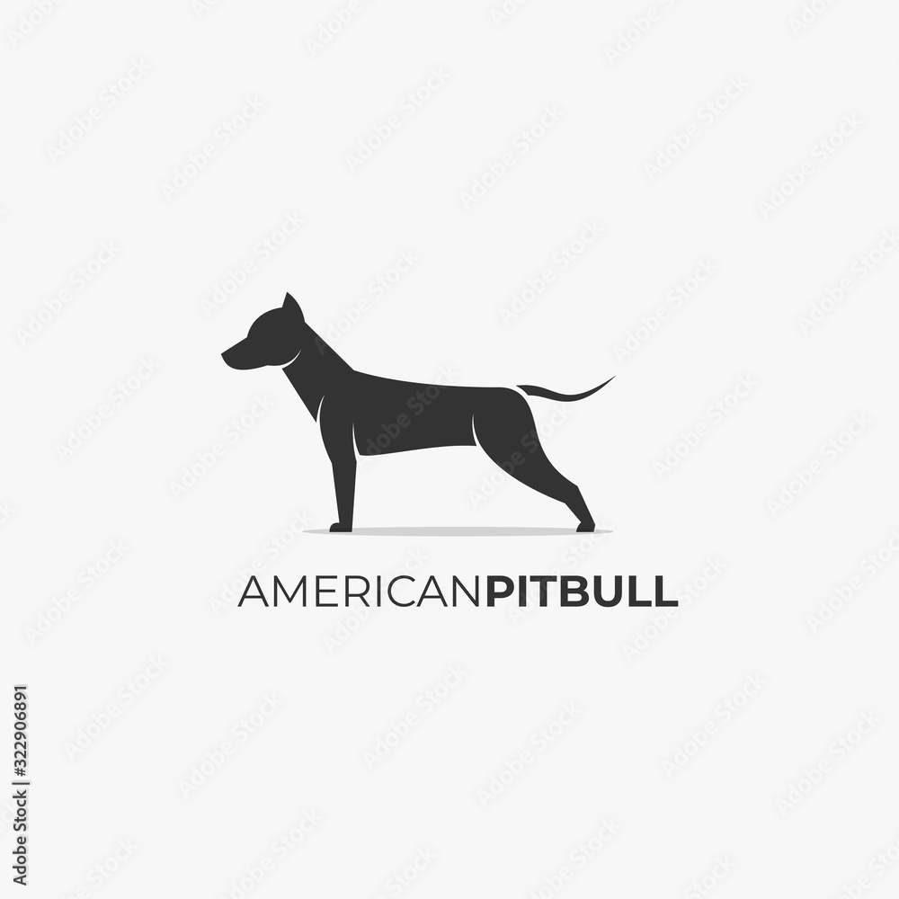 Vector Logo Illustration American Pit bull Silhouette Style Vector Logo Illustration American Pit bull Silhouette Style