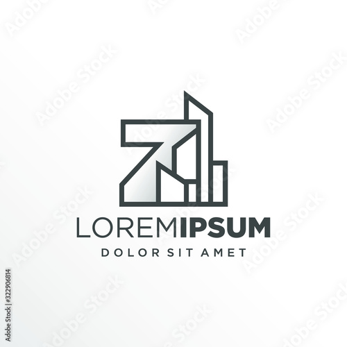Initial Letter Z with Buildings Logo Design