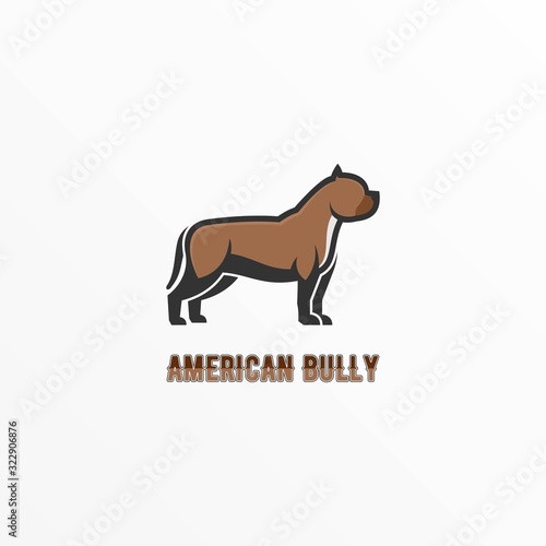 Vector Logo Illustration American Bully Mascot Cartoon Style