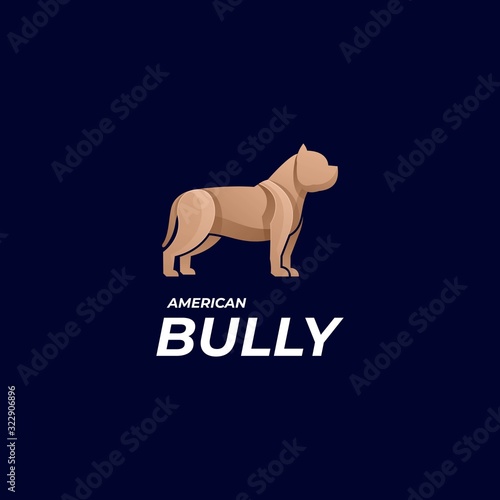 Vector Logo Illustration American Bully Gradient Colorful