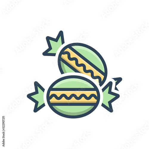 Color illustration icon for bonbon 