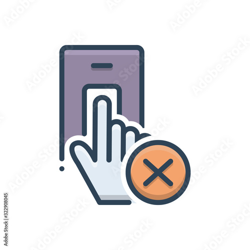 Color illustration icon for rejected refused 