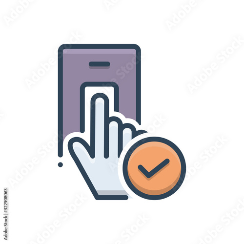 Color illustration icon for accepted 