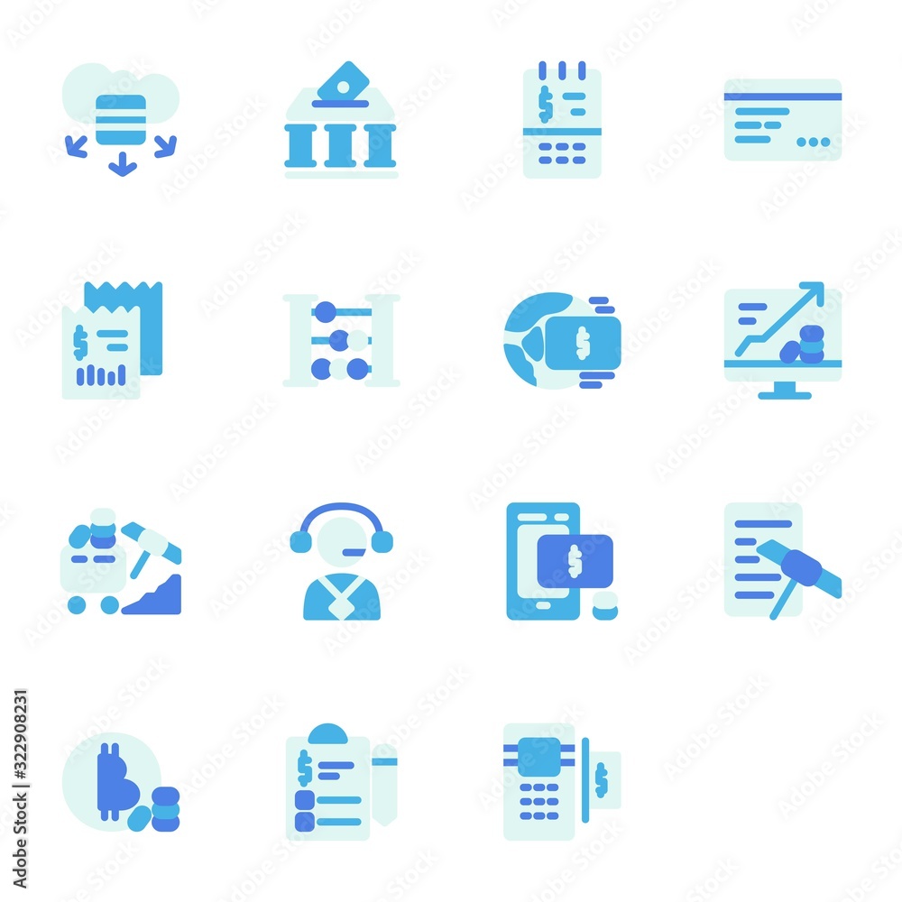 finance icon set design flat style part 2. Perfect for application, web, logo and presentation template