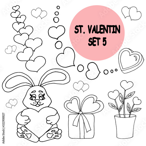 Vector on love theme. Beautiful abstract pattern with Valentine's day seamless pattern for decorative design. Logo element for wedding illustration. Vintage design. Greeting card.
