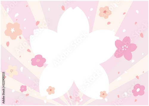 放射状に広がる背景　桜
