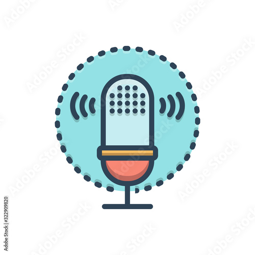 Color illustration icon for voice recognition 
