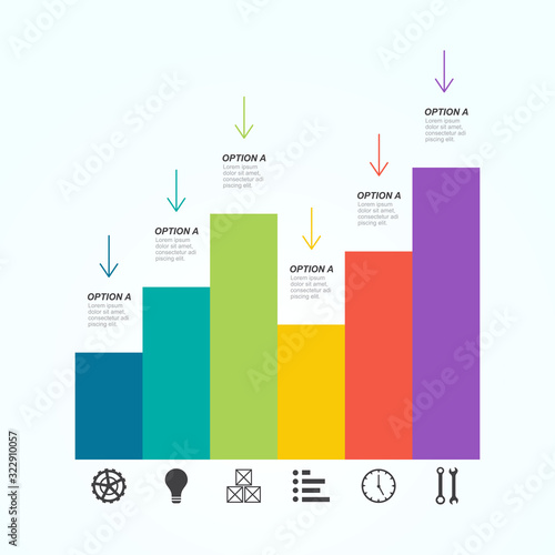 Bar Chart Graph Diagram Financial Analytic Statistical Business Infographic Illustration