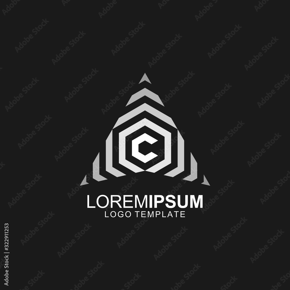 Geometrical Logo Design. Line Initials Logo. Lettter C Logo Geometrical Logo Design. Line Initials Logo. Lettter C Logo