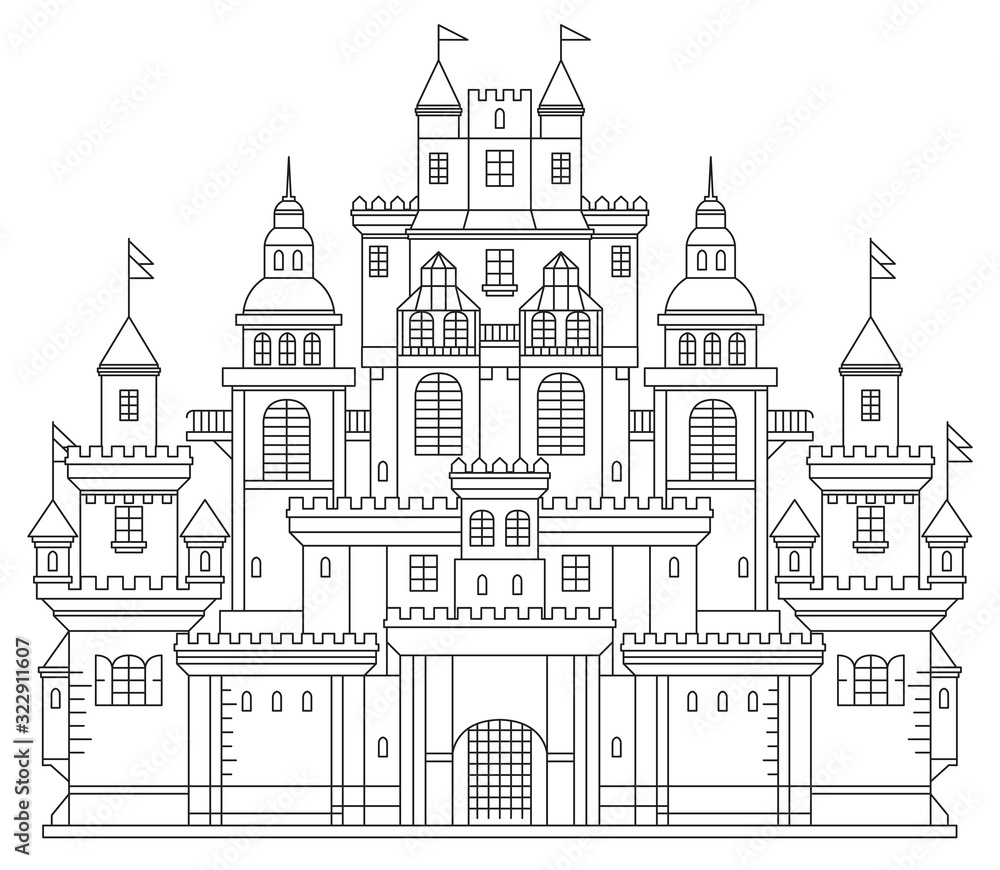Castle fairy tale, vector