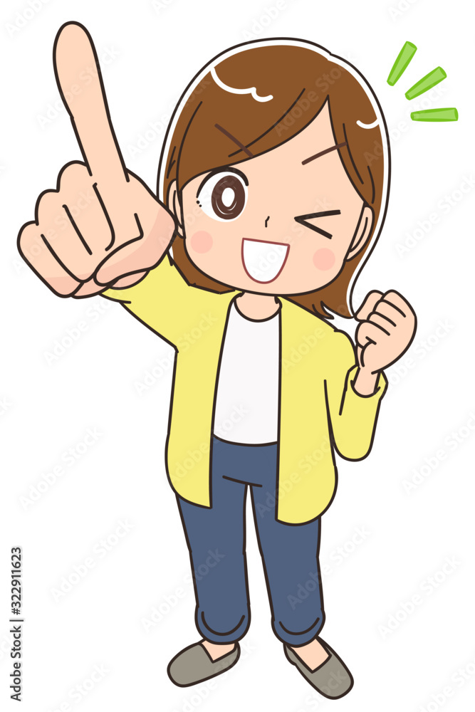 女性 マンガ アニメ 主婦 イラスト かわいい カジュアル